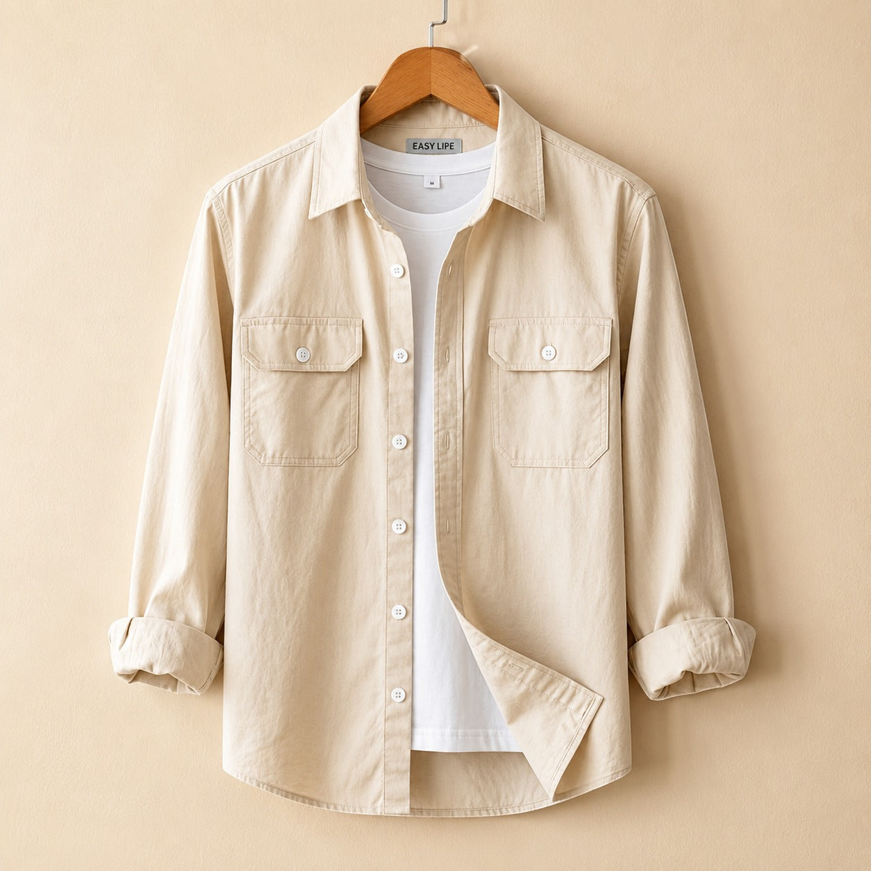 Full Sleeve Casual Shirt - Cream