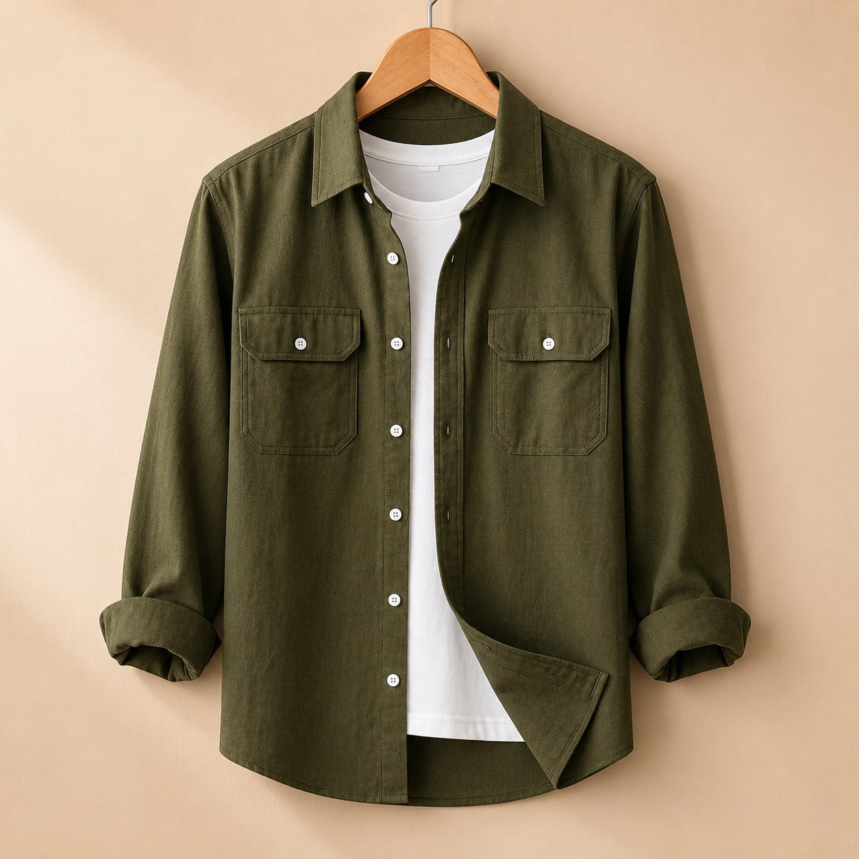 Full Sleeve Casual Shirt - Olive