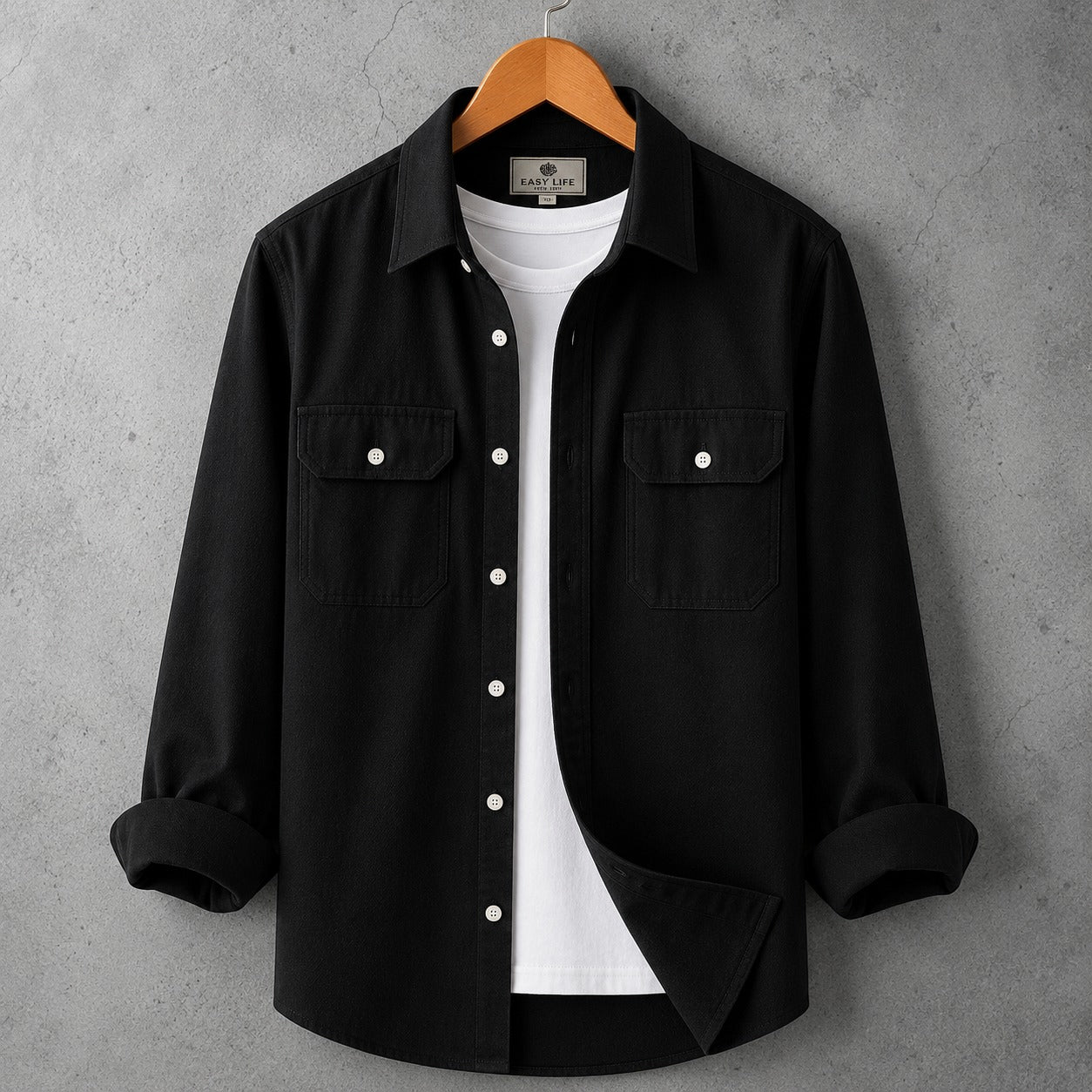 Full Sleeve Casual Shirt - Pure Black
