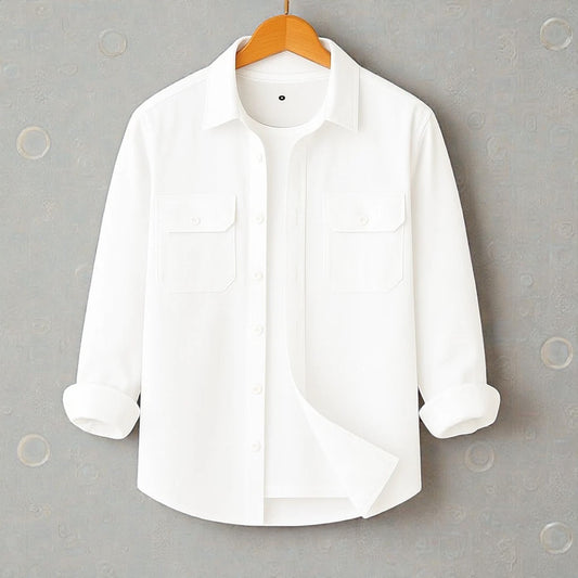 Full Sleeve Casual Shirt For Men - White