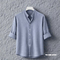 Bend Collar Zafran Full Sleeve Shirt - Ash