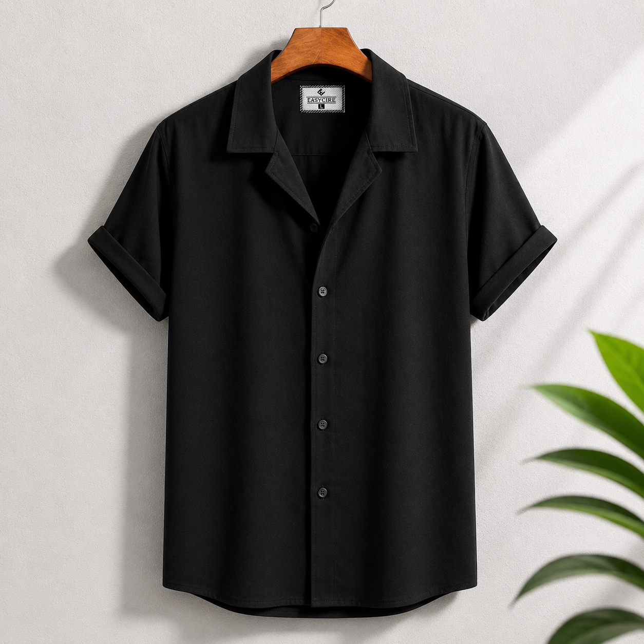 Cuban Half Sleeve Shirt - Black