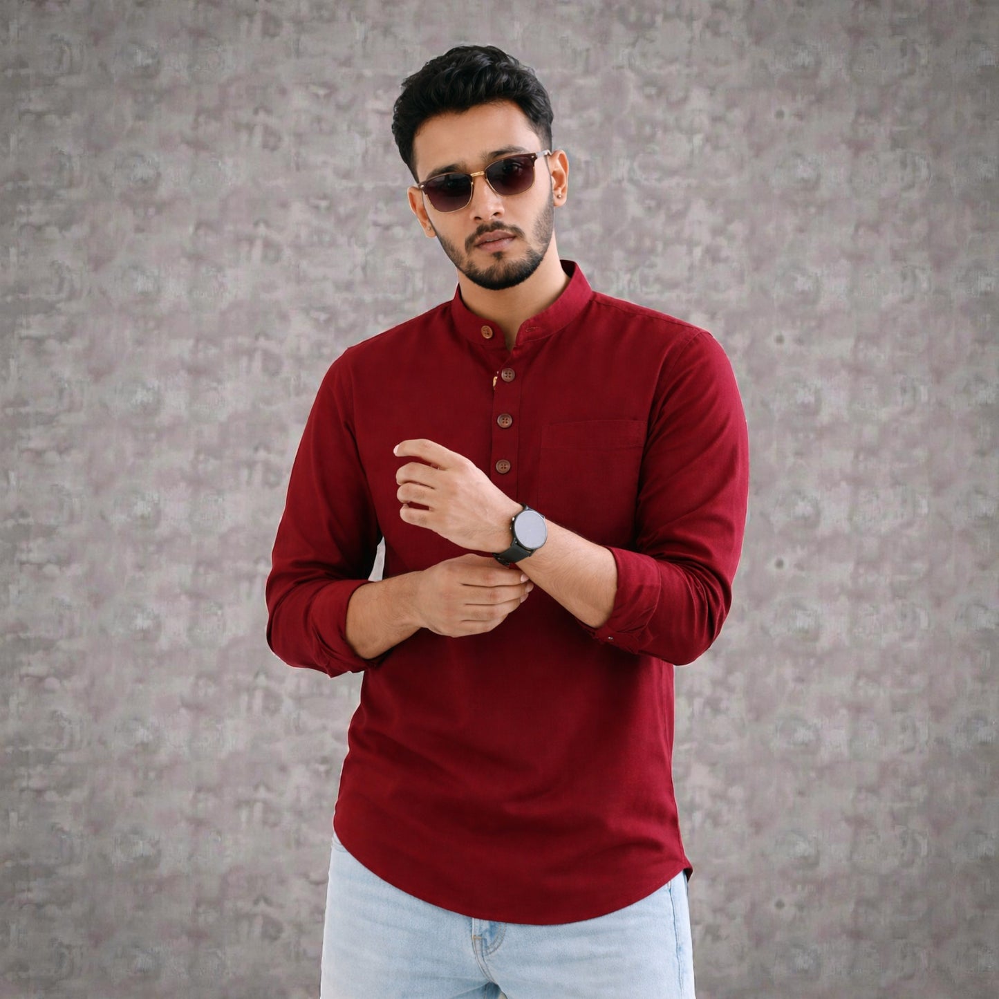 Heritage Soft Cotton Katua - Maroon