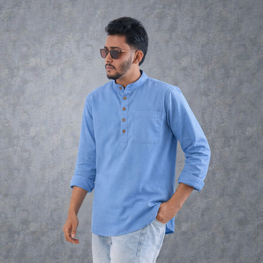 Heritage Soft Cotton Katua - Sky Blue