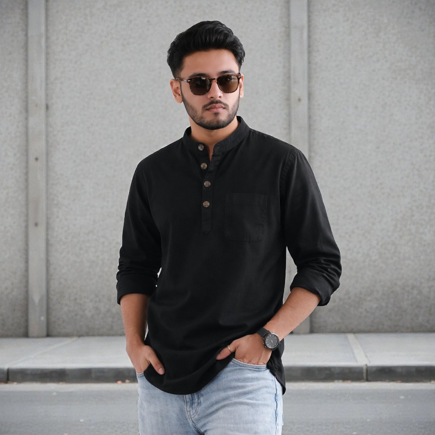 Heritage Soft Cotton Katua - Black