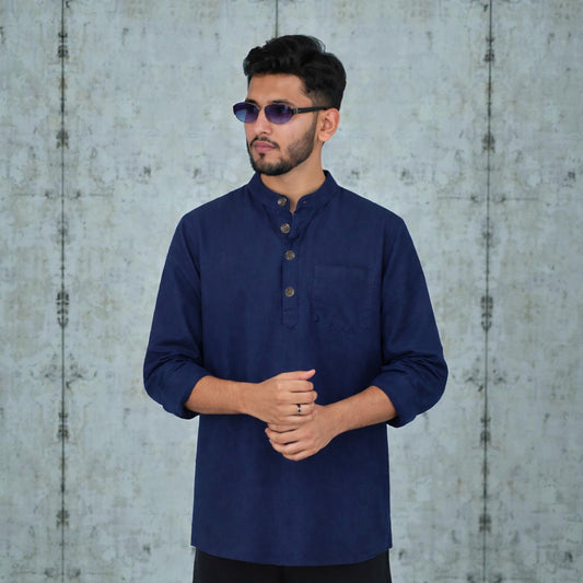 Heritage Soft Cotton Katua - Navy Blue