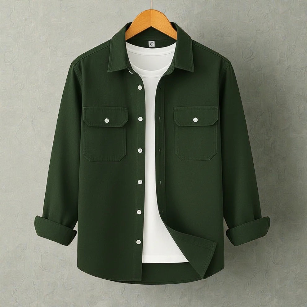 Full Sleeve Casual Shirt For Men - Bottle Green