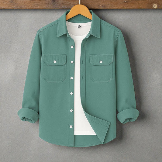 Full Sleeve Casual Shirt For Men - Sea Green