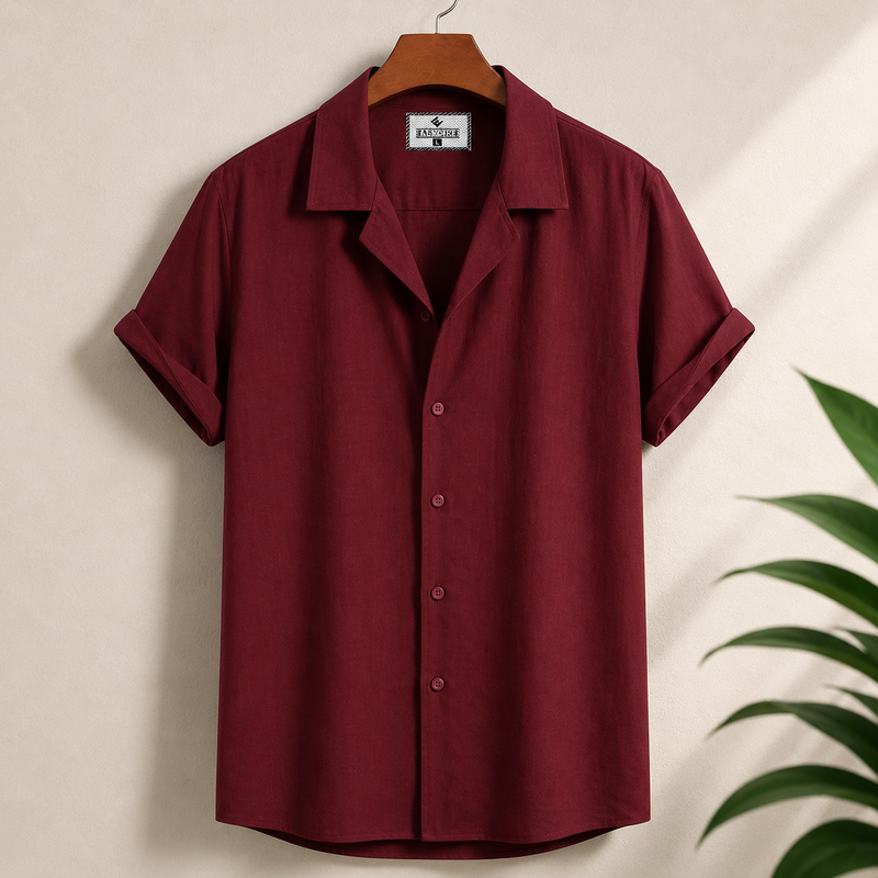 Cuban Half Sleeve - Men's Maroon