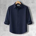Premium Zafran Full Sleeve Shirt - Navy Blue