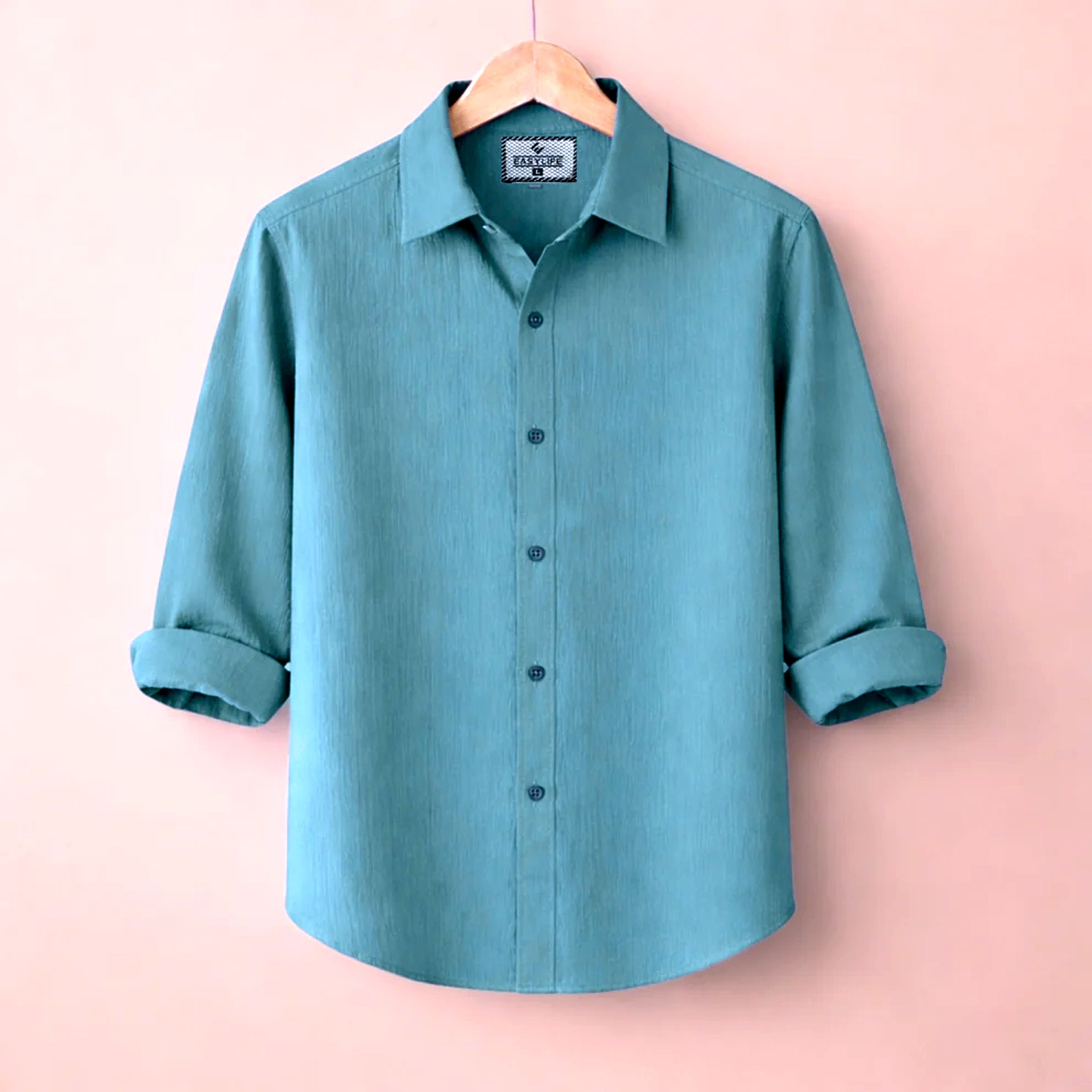 Premium Zafran Full Sleeve Shirt - Sea Green